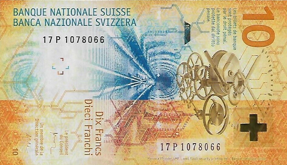 Back of Switzerland p75f: 10 Francs from 2017