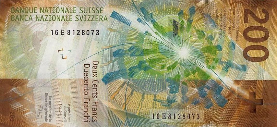 Back of Switzerland p78: 200 Franken from 2018