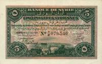 p1b from Syria: 5 Piastres from 1919