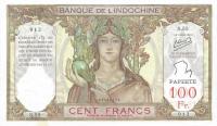 p14c from Tahiti: 100 Francs from 1939