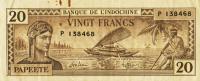 Gallery image for Tahiti p20a: 20 Francs