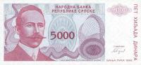 p152a from Bosnia and Herzegovina: 5000 Dinara from 1993