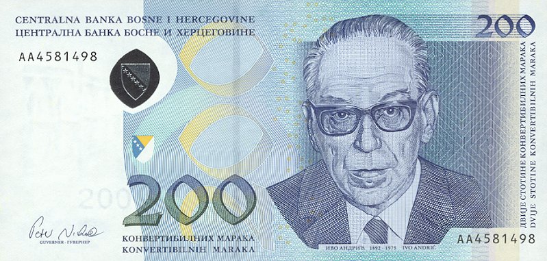 Front of Bosnia and Herzegovina p71a: 200 Convertible Maraka from 2002