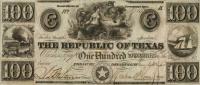 p29 from Texas: 100 Dollars from 1839