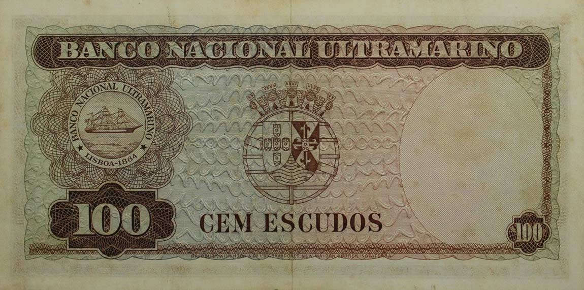 Back of Timor p24a: 100 Escudos from 1959