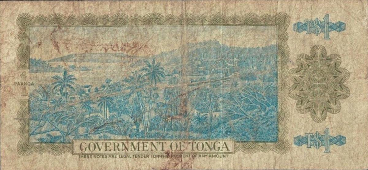 Back of Tonga p19a: 1 Pa'anga from 1973
