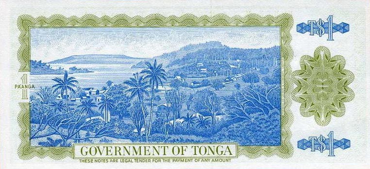 Back of Tonga p19c: 1 Pa'anga from 1976