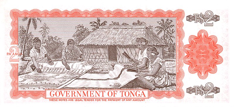 Back of Tonga p20b: 2 Pa'anga from 1977