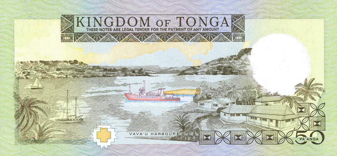 Back of Tonga p24a: 50 Pa'anga from 1988