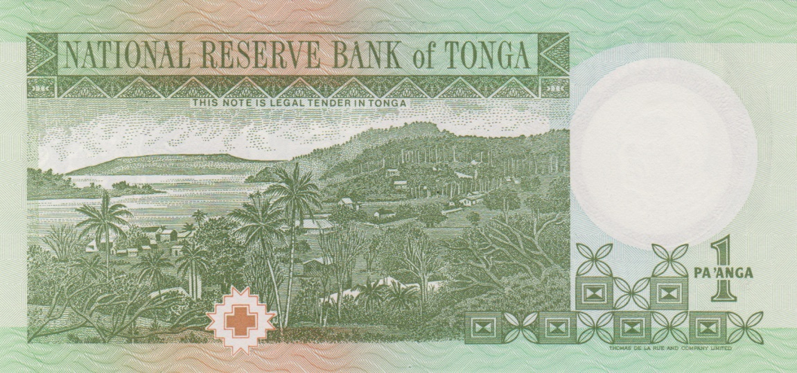 Back of Tonga p31c: 1 Pa'anga from 1995