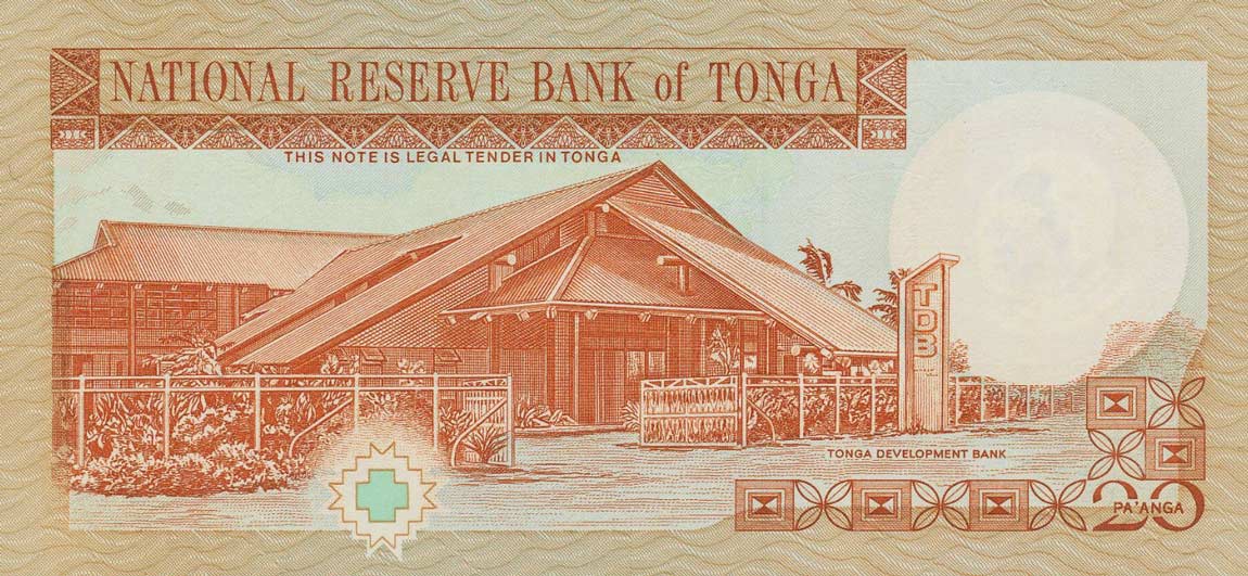Back of Tonga p35d: 20 Pa'anga from 1995