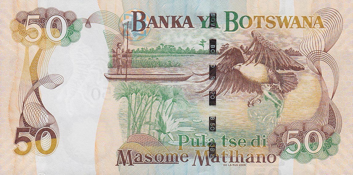 Back of Botswana p28a: 50 Pula from 2005