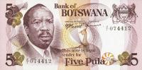 p3a from Botswana: 5 Pula from 1976