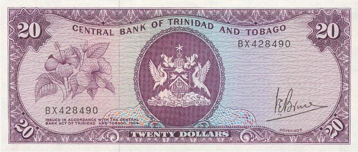 Front of Trinidad and Tobago p33a: 20 Dollars from 1964