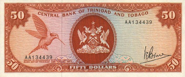 Front of Trinidad and Tobago p34a: 50 Dollars from 1963