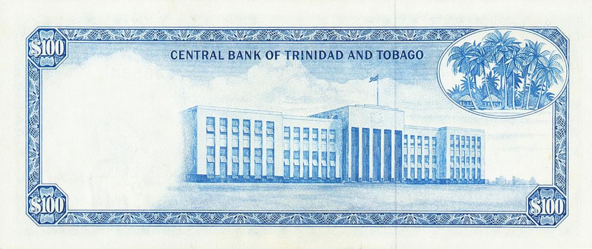 Back of Trinidad and Tobago p35b: 100 Dollars from 1964