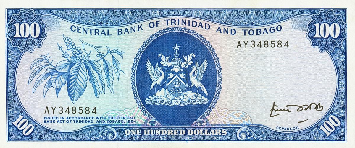 Front of Trinidad and Tobago p35b: 100 Dollars from 1964