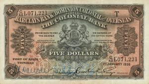 pS101 from Trinidad and Tobago: 5 Dollars from 1926