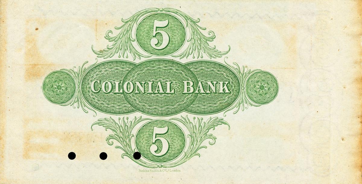 Back of Trinidad and Tobago pS119: 5 Dollars from 1900