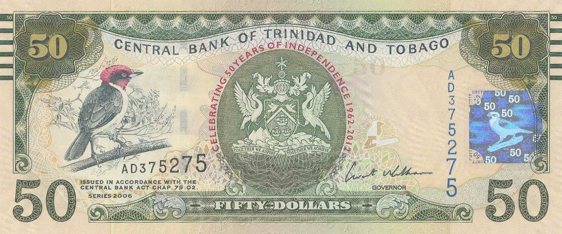 Front of Trinidad and Tobago p53: 50 Dollars from 2012