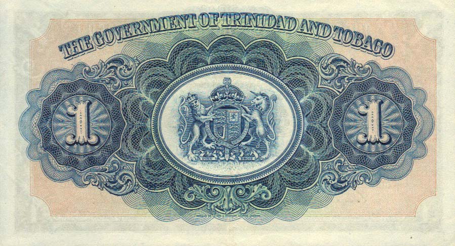 Back of Trinidad and Tobago p5e: 1 Dollar from 1949