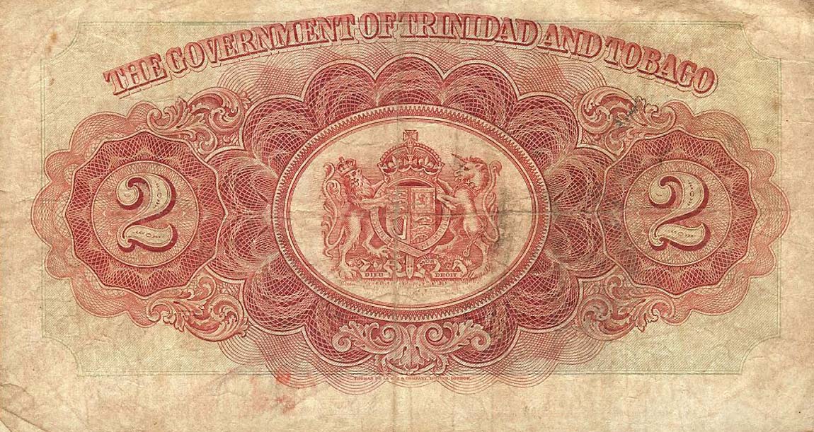 Back of Trinidad and Tobago p6b: 2 Dollars from 1939