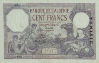 p10b from Tunisia: 100 Francs from 1933