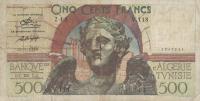 p28a from Tunisia: 500 Francs from 1950