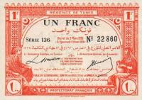 p49 from Tunisia: 1 Franc from 1920