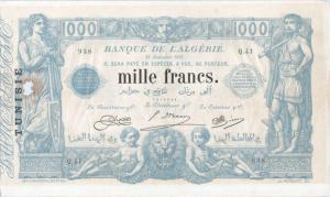 p7a from Tunisia: 1000 Francs from 1918