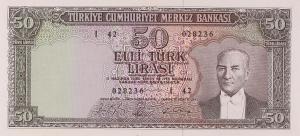 p175a from Turkey: 50 Lira from 1964