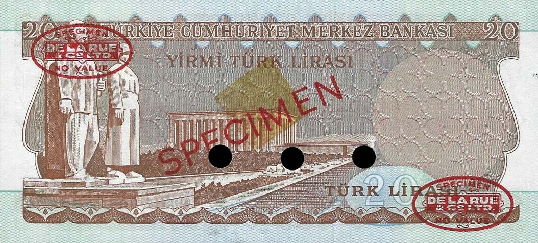 Back of Turkey p181s: 20 Lira from 1930