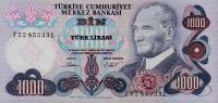 p191 from Turkey: 1000 Lira from 1970