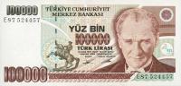 p205b from Turkey: 100000 Lira from 1970