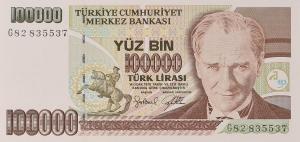 p206 from Turkey: 100000 Lira from 1970