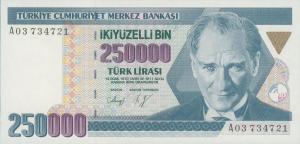 Gallery image for Turkey p207: 250000 Lira