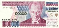 p209b from Turkey: 1000000 Lira from 1970