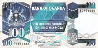 p31a from Uganda: 100 Shillings from 1987