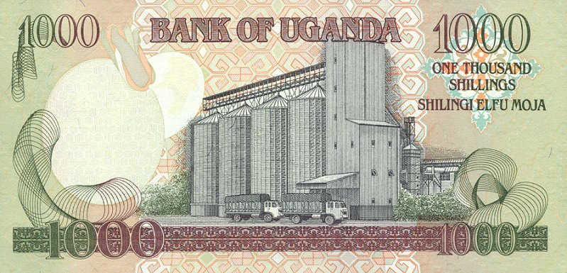 Back of Uganda p39Aa: 1000 Shillings from 2001