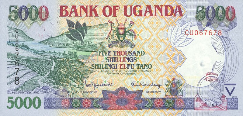Front of Uganda p40a: 5000 Shillings from 2000