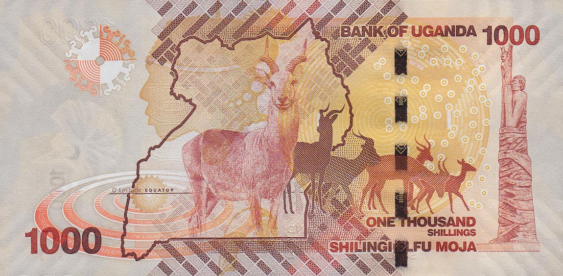 Back of Uganda p49a: 1000 Shillings from 2010