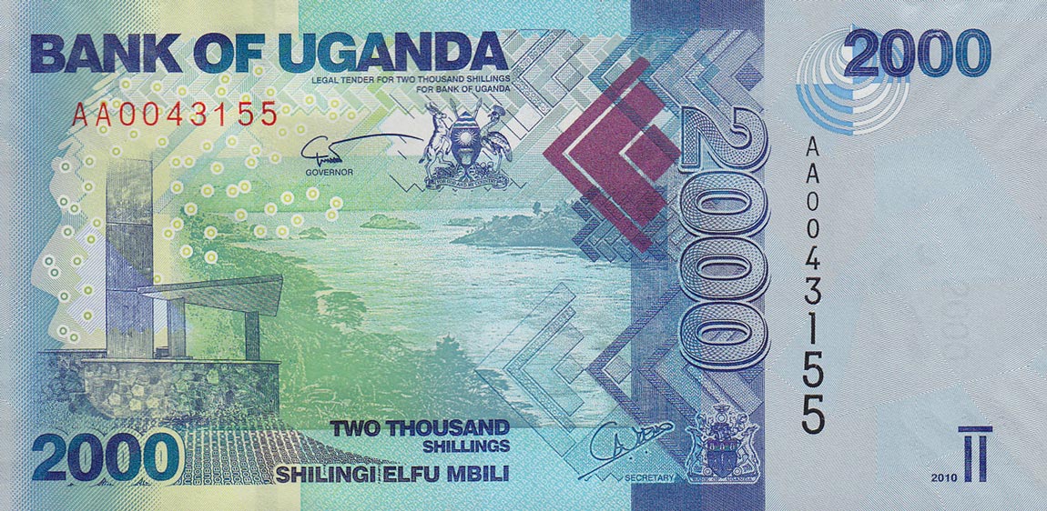 Front of Uganda p50a: 2000 Shillings from 2010