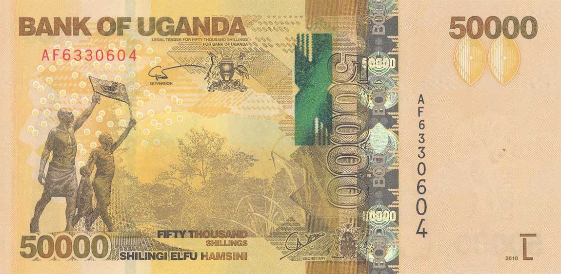 Front of Uganda p54a: 50000 Shillings from 2010