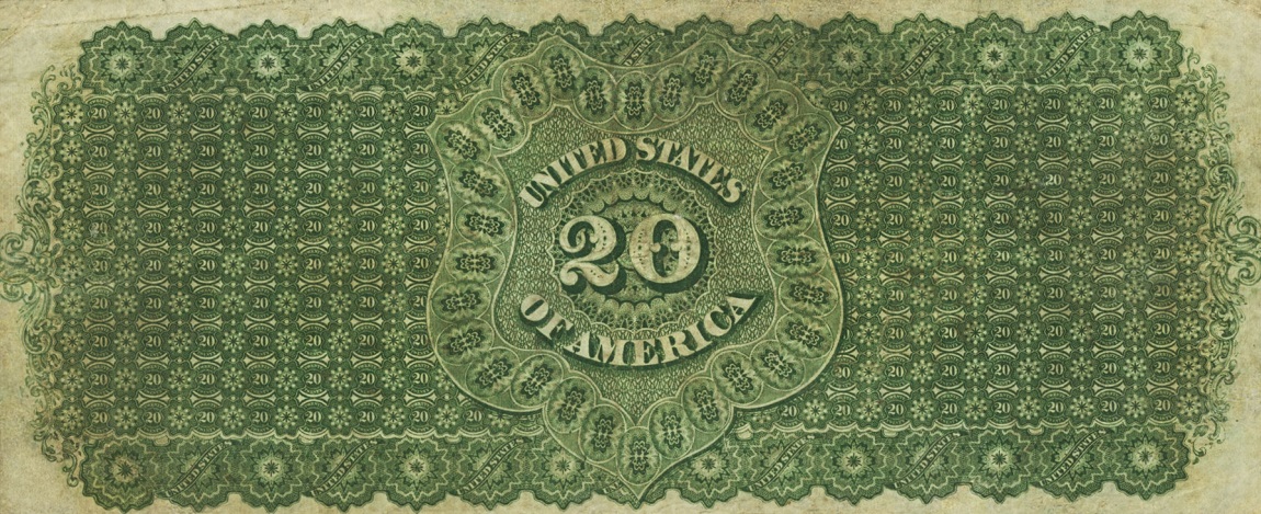 Back of United States p127a: 20 Dollars from 1861