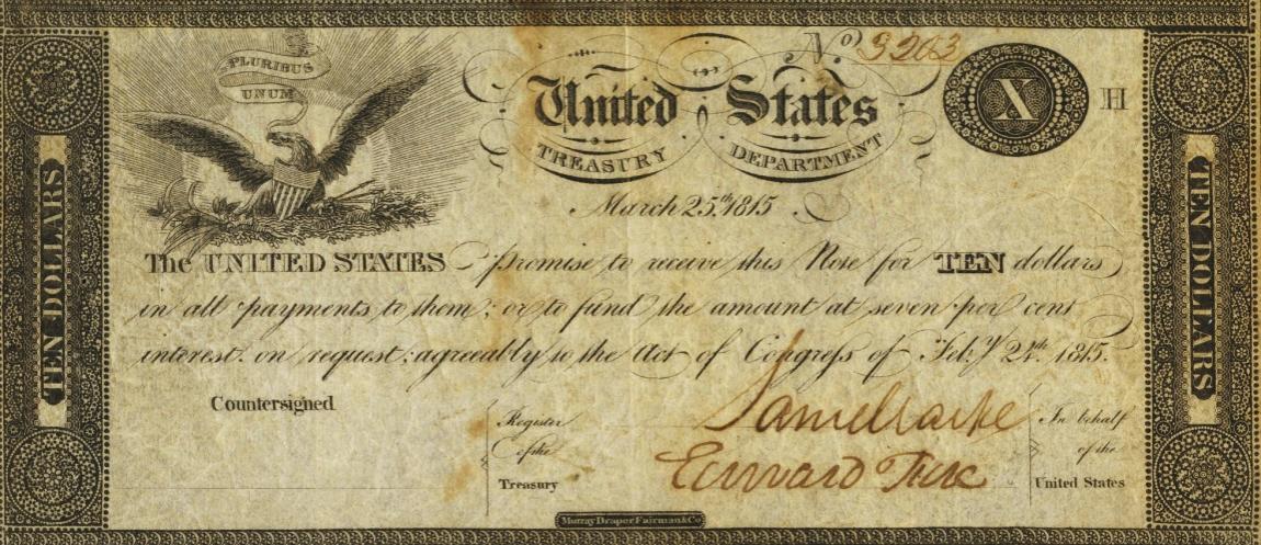 Front of United States p13: 10 Dollars from 1815