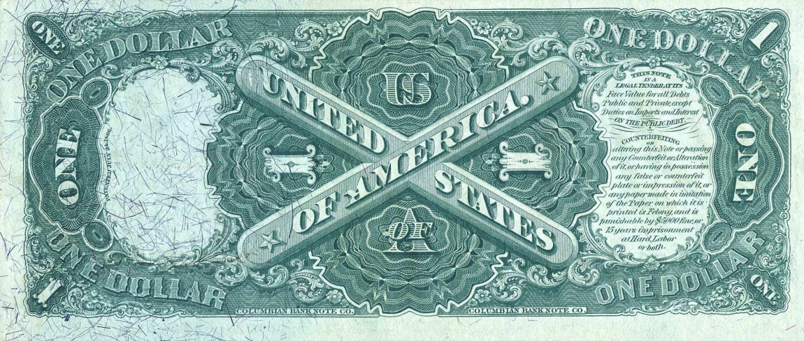 Back of United States p157d: 1 Dollar from 1875