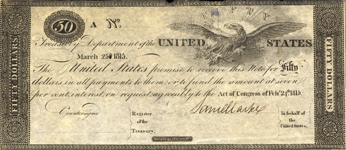 Front of United States p15: 50 Dollars from 1815