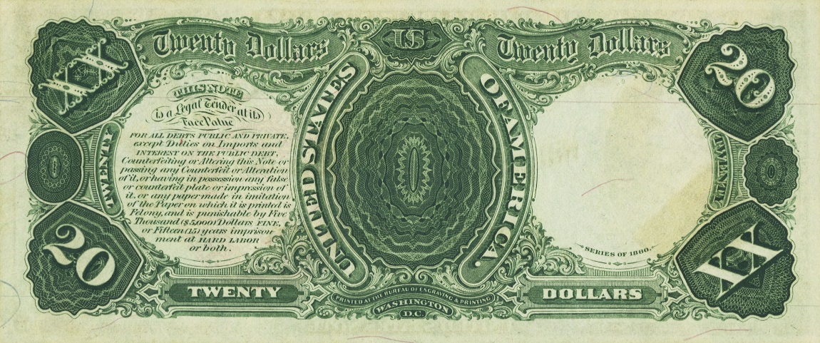 Back of United States p180a: 20 Dollars from 1880