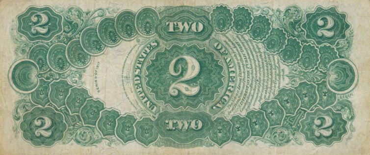 Back of United States p188: 2 Dollars from 1917