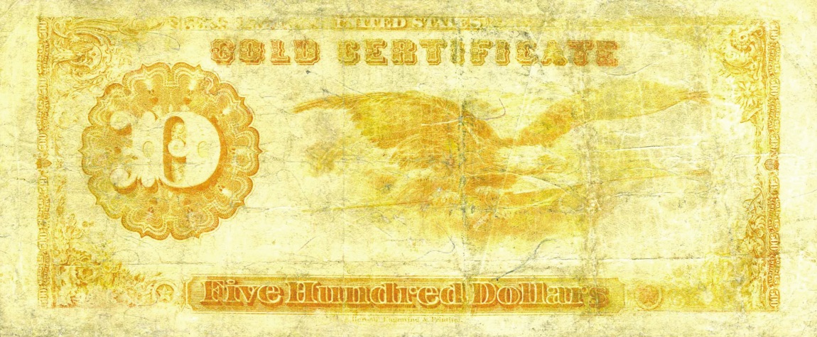 Back of United States p262: 500 Dollars from 1882